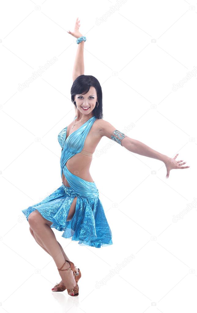 Funkenmariechen im Sprung mit Federhut